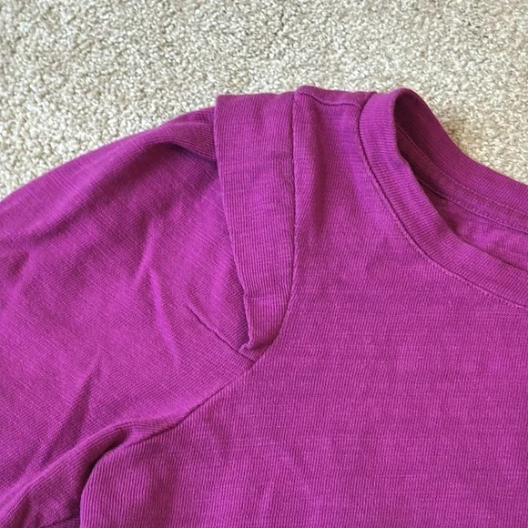 LOFT Rich Purple Amethyst Short Sleeve Sweatshirt Sweater Tee Women's Size Small - Picture 5 of 8